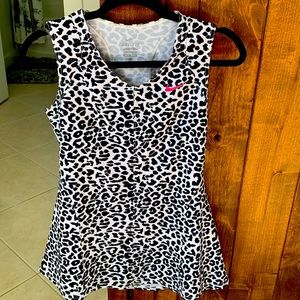 Nike leopard print tennis tunic top great to wear with shorties or leggings!
